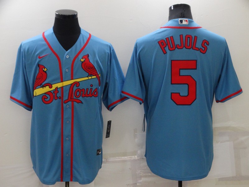 Men's St. Louis Cardinals Albert Pujols #5 Blue Baseball Jersey